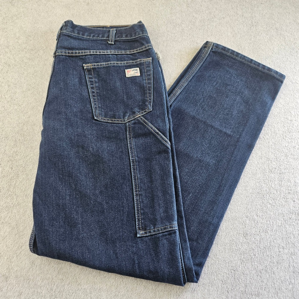 TYNDALE FRMC | Men 36x32 Flame Resistant Carpenter Jeans Dark Wash Made in USA